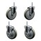 Service Caster 5 Inch Gray Polyurethane Wheel Swivel 34 Inch Threaded Stem Caster Set 2 Brakes SCC SCC-TS20S514-PPUB-34212-2-TLB-2 - alternate 1